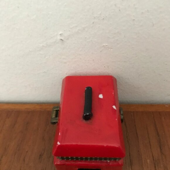 Vintage 1950's Red Toolbox Hinged Trinket Box With Saw Wrench Tools Charms Mini - Picture 5 of 9